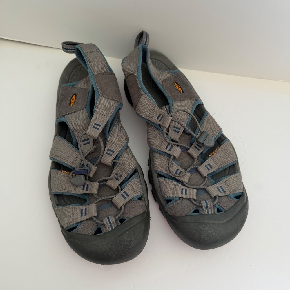Keen Newport H2 Mens Gray Blue Waterproof Hiking Sport Sandals Shoes Size 11.5